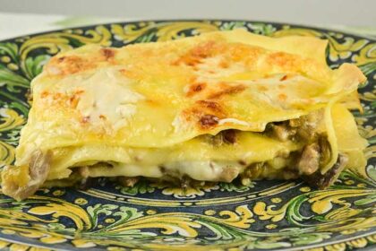 Ricetta Lasagna bianca con funghi e piselli