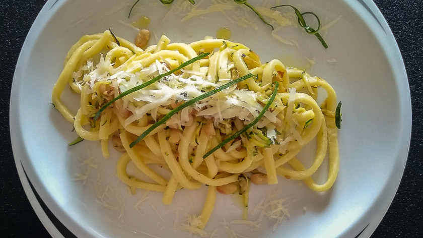 Scialatielli zucchine e fagioli tondini