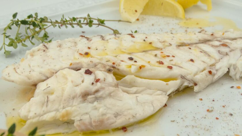 orata al forno con crema di ceci