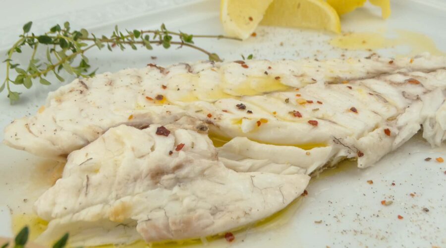 orata al forno con crema di ceci