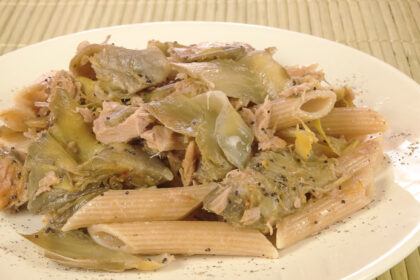 pennette con carciofi e tonno