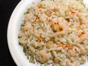 risotto gamberi e fagioli