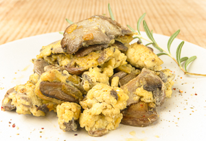 frittata di funghi stracciata
