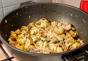 frittata stracciata in padella