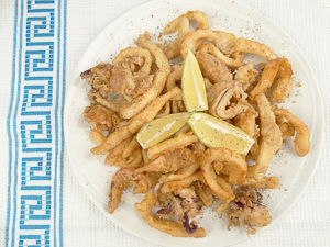 Frittura di anelli di calamari