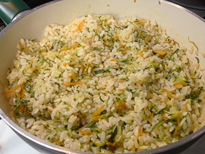mantecare riso con zucchine