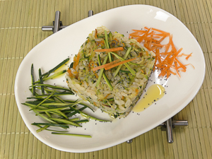 riso con carote e zucchine