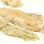 filetti di sgombro e salmone con crema di carciofi