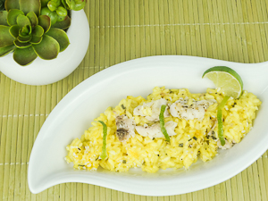 risotto al lime con sarago