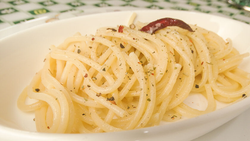 spaghetti aglio olio e peperoncino cremosi