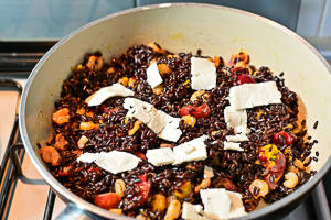 risotto con gamberetti e feta