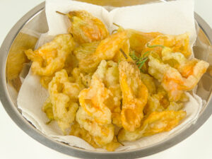 asciugare fiori di zucca fritti