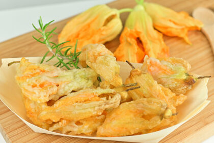 fiori di zucca fritti in pastella senza lievito e uova