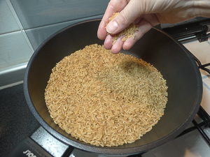 tostare il risotto integrale
