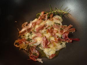 soffritto con scalogno e pancetta