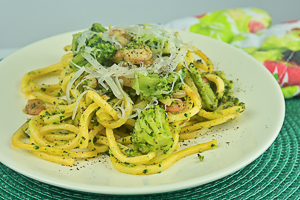 spaghetti broccoli e gamberetti