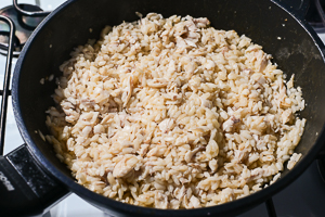 cottura risotto con gallinella