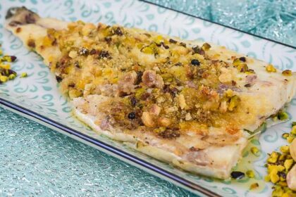 Ricetta orata al forno con granella di pistacchi e nocciole