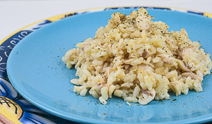 risotto con gallinella di mare