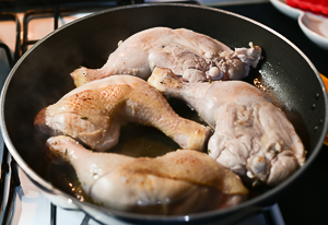 cosce di pollo in padella