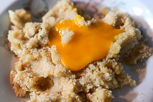 patate e fagioli frullati con uovo