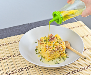 aggiungere olio alle cicerchie