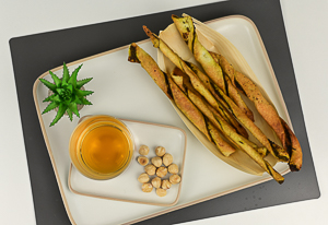 treccine di pasta brisee al pesto