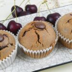 Muffins alle ciliegie senza zucchero e lattosio
