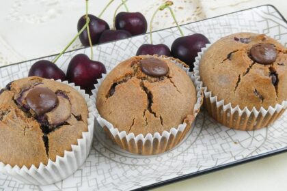 Muffins alle ciliegie senza zucchero e lattosio