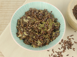 riso rosso con pesto e tonno