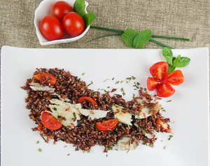 riso rosso con platessa