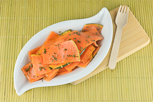 zucca cruda marinata all'insalata