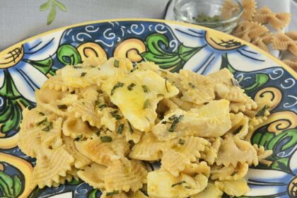 Pasta integrale con baccalà e datterino giallo