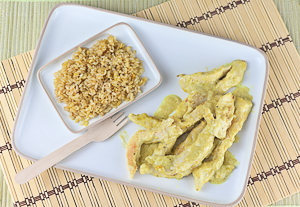 petto di pollo con latte di cocco e riso