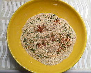 panatura con pangrattato e paprika e spezie