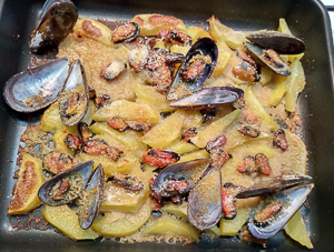 cozze al forno gratinate