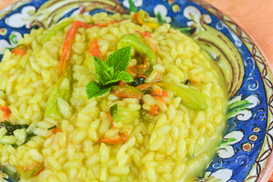 ricetta risotto allo zafferano con fiori di zucca