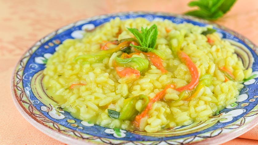 risotto ai fiori di zucca e zafferano