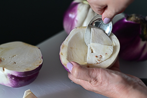 melanzane scavate con il cucchiaio