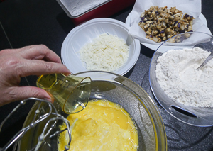 preparazione impasto plumcake salato