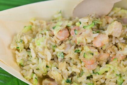 Riso integrale con zucchine e gamberetti