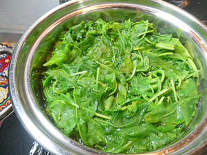 scottare la rucola in pentola