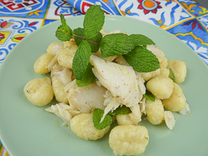 ricetta gnocchi con pesce: baccalà e menta