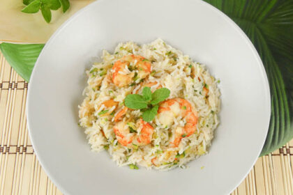 Ricetta Riso con gamberoni e zucchine