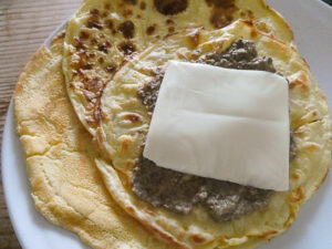 farcire la crepe con crema di lenticchie