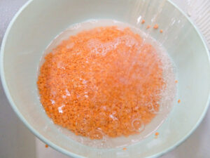 lavare lenticchie rosse