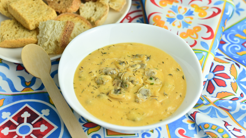 Crema di ceci, vongole e patate