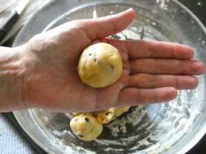 palline di impasto per cookie