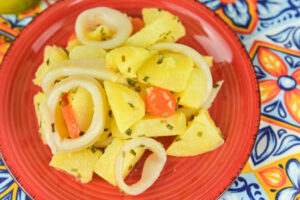 insalata di totani e patate con carote