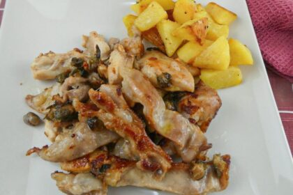 Straccetti di coniglio al limone in padella
